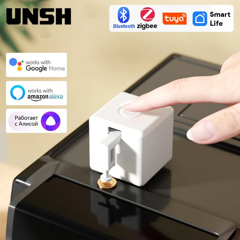 Кнопка переключения Tuya Zigbee Smart Fingerbot Plus, толкатель с сенсорными руками, для умного управления жизнью, работает с Alexa Google Home Alice