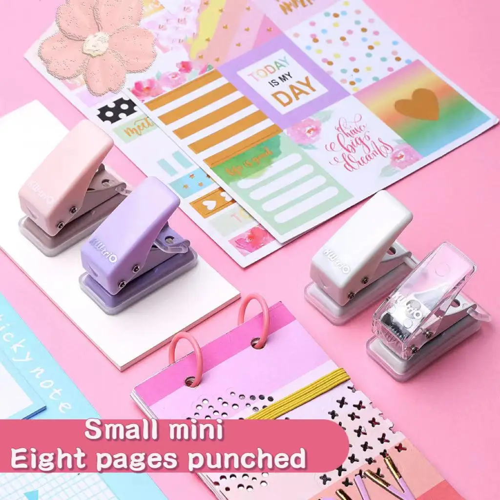 Cute Mini Hole punchers for handicrafts 7mm for A4 A5 B5 Notebook Cute mini hole punchers for handicrafts 7mm for a4 a5 b5 notebook