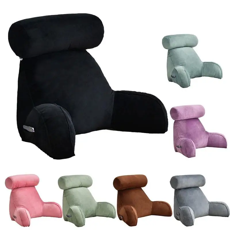 Soft Office Sofa Reading Pillow Backrest Waist Cushion Plush Big Backrest Detachable Backrest Lounge Cushion With Arms For Bed