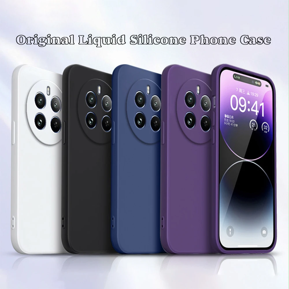 Liquid Silicone Phone Case with Lens Protection - Solid Color Back Cover