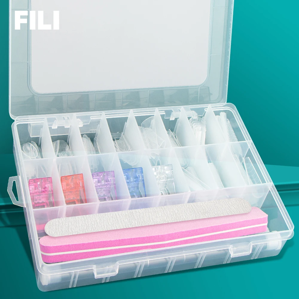 

FILI двойная форма Nail УФ гель верхняя форма кисть для ногтей с пилкой для ногтей с зажимом для ногтей с тонкими миндальными формами для наращивания ногтей