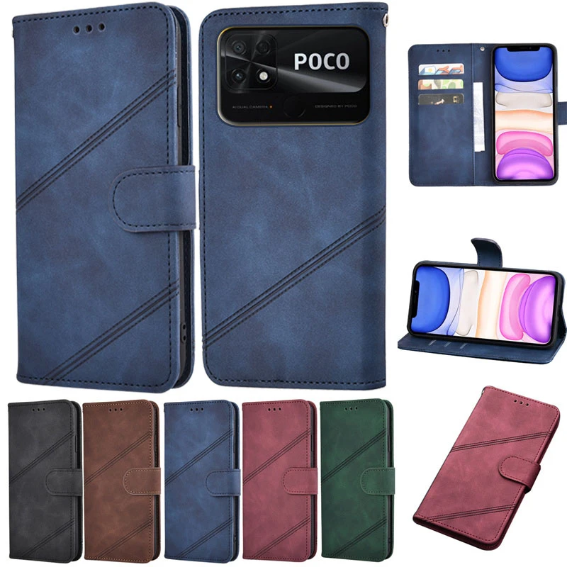Coque Case For Xiaomi Poco C40 Cover Flip Magnetic Card Wallet Leather Protective Phone Etui Book On Xiaomi Poco C40 Case Hoesje