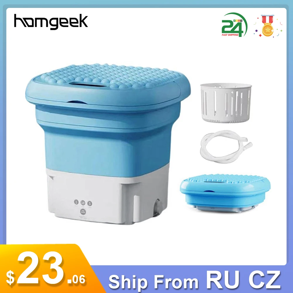 Portable Washing Machine Mini Ultrasonic Folding Laundry Machine With