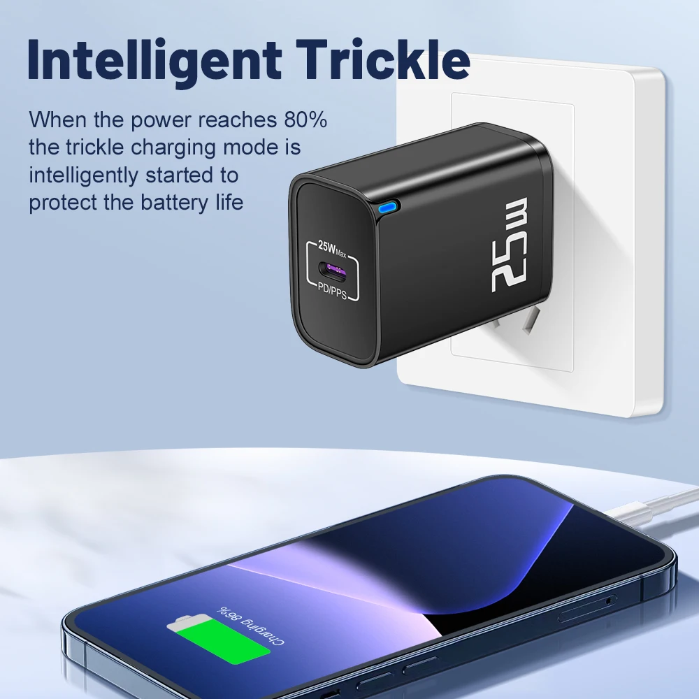 PD 25W USB C Fast Charger for iPhone 15 Pro Xiaomi Samsung Oneplus EU US UK Plug Type C Phone iPad Tablet Fast Charging Adapter 3