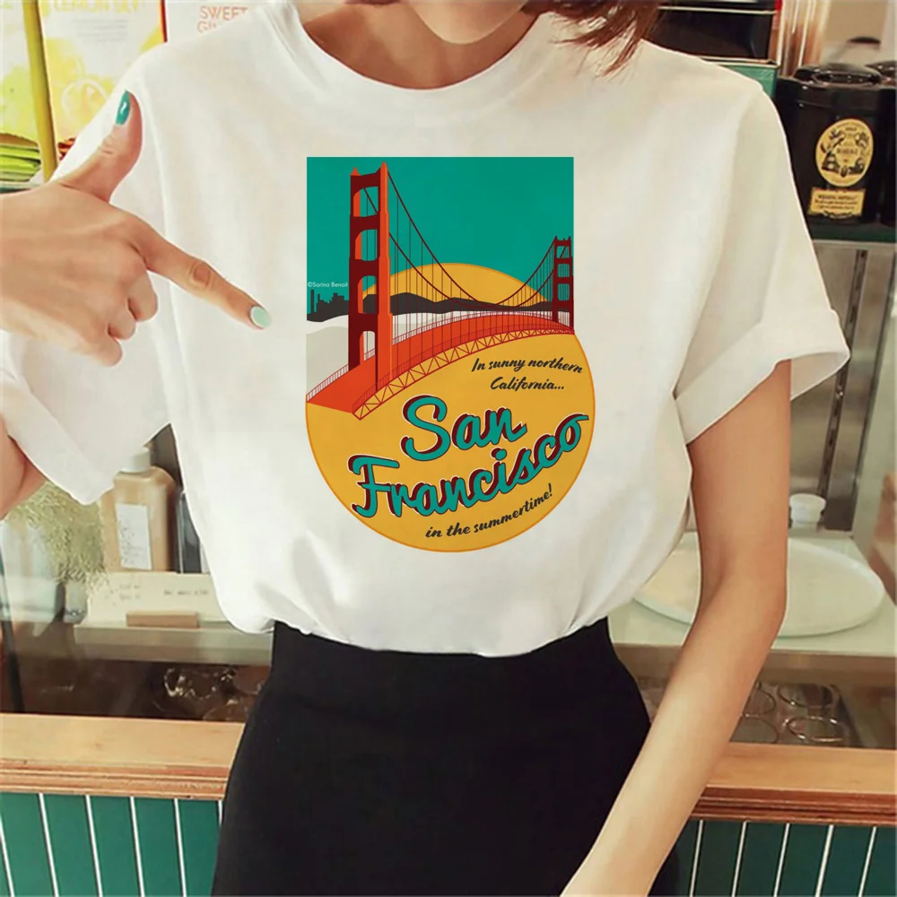 

California top women summer Tee girl funny Japanese comic clothes