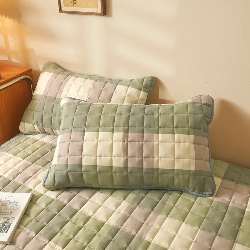 Pure Cotton Thick Quilted Mattress Cover Anti Mite and Non-slip Fitted Bed Sheet with Elastic Band Bed Pad Protector Cover 1Pc 4