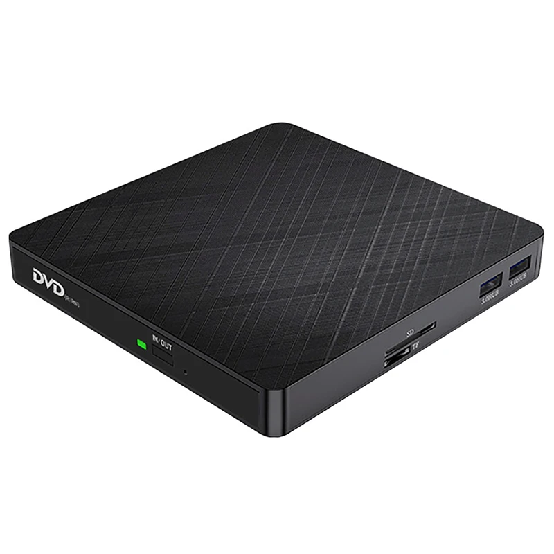 

External CD/DVD Drive USB3.0 Type-C CD DVD Burner With SD/TF & USB Slots Optical Drives CD DVD Player For PC Laptop Windows