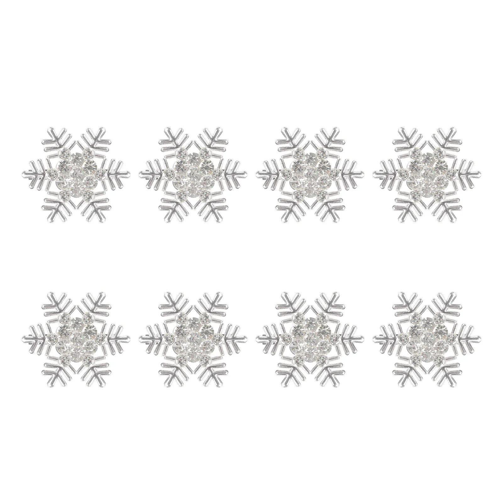 

8 PCS Napkin Holders Serviette Silver Napkins Crystal Buckles Banquet Christmas Decor