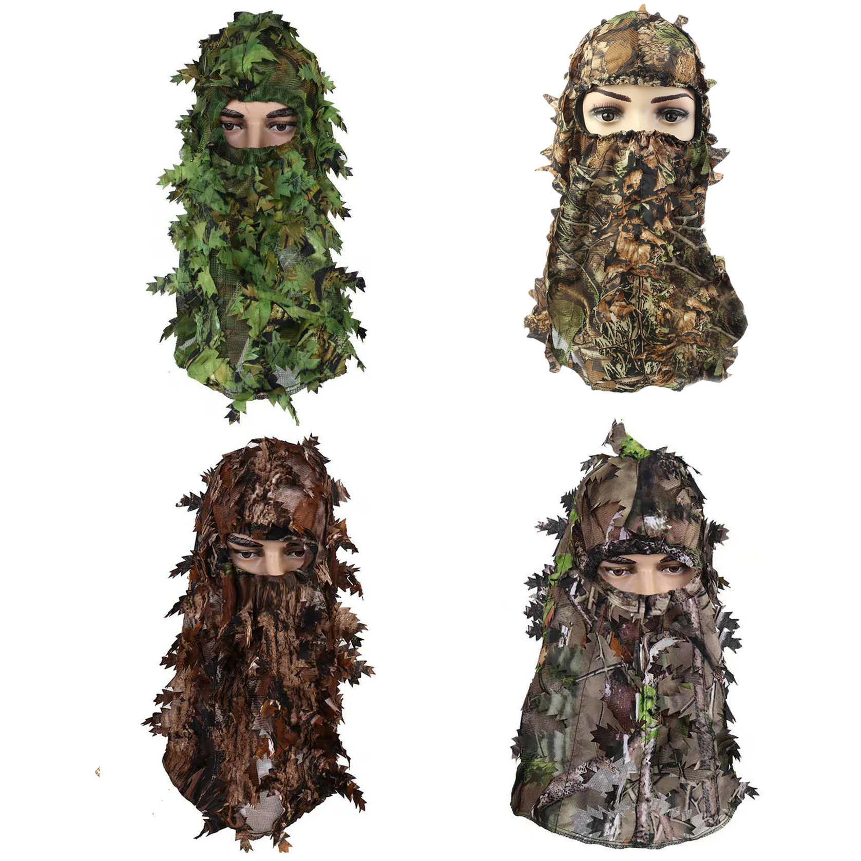 Camouflage Leafy Hat 3D Full Face Mask Headwear 1