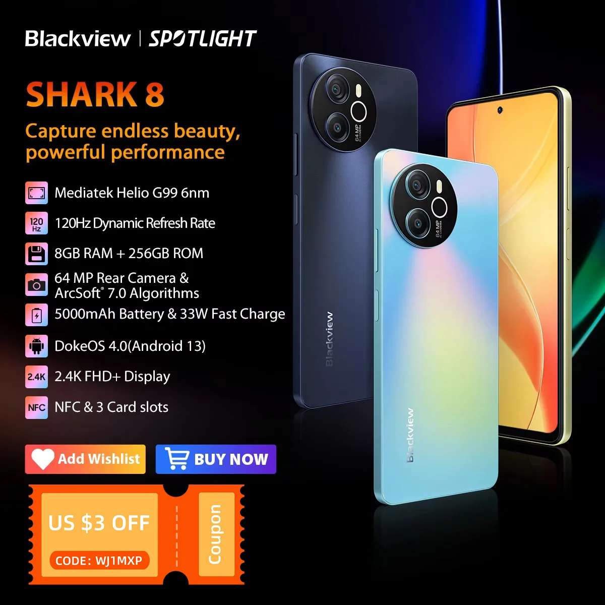 SHARK 8　256Gモデル Blackview Shark 8のスペック・価格・レビュー | Kalvo
