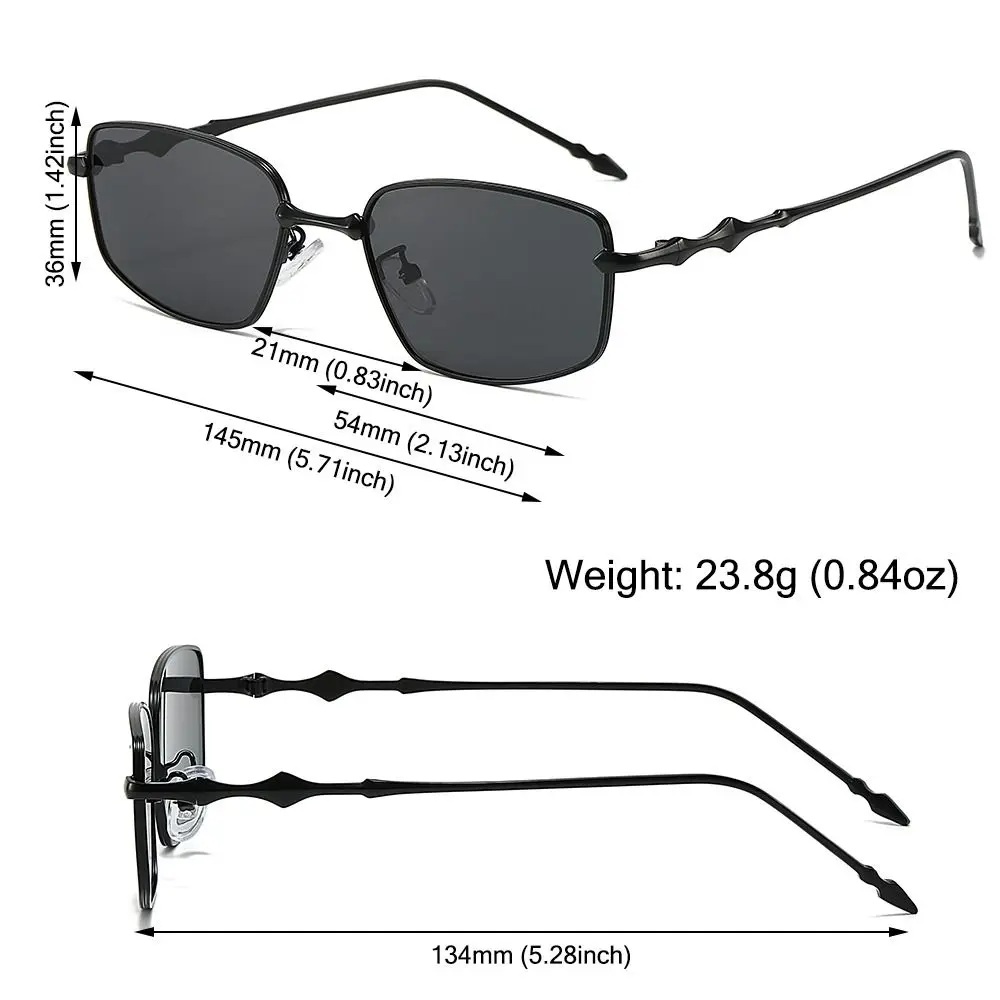 Anti Blue Light Irregular Square Shades with Metal Frame High-End Small Square Sunglasses Vintage Eyeglasses Frames