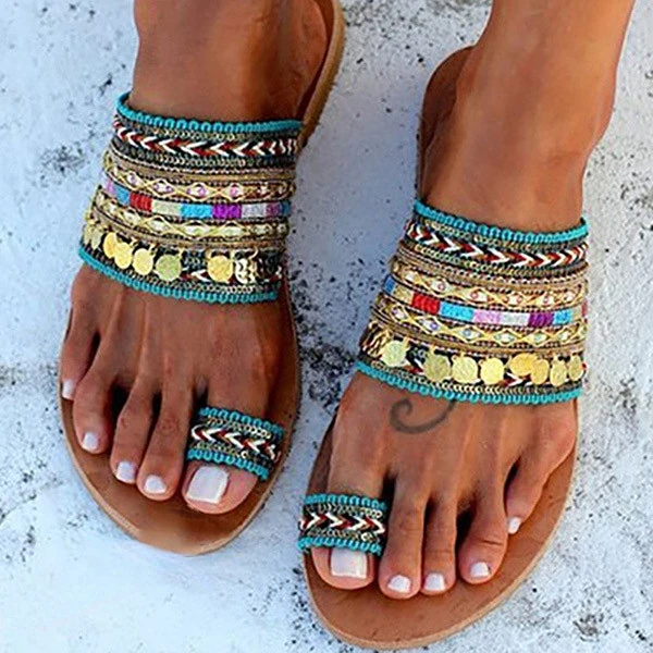 Women Shoe Summer Greek Style Boho Folk-custom Artisanal Ladies