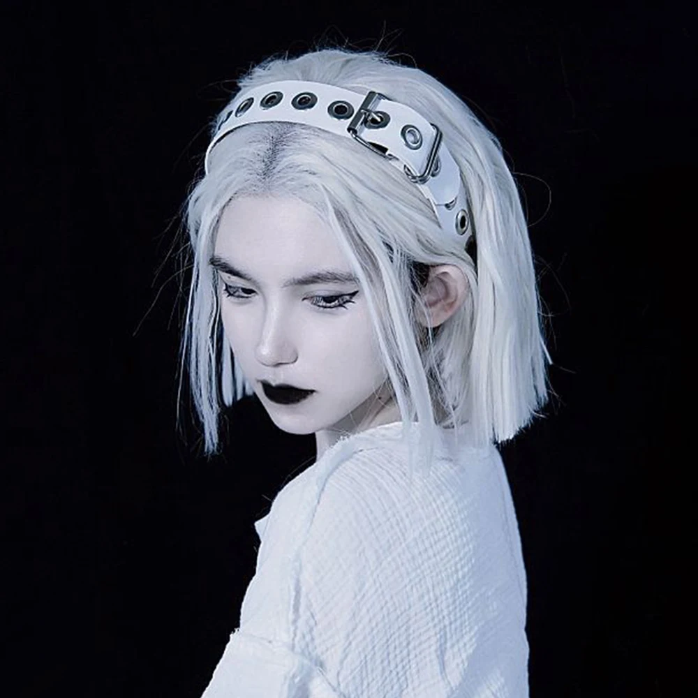 Einzigartiges Design, Lederschnalle, PU-Leder-Stirnband, Gothic-Stil, Punk-Gothic-Tiaras, handgefertigte Kopfbedeckung, Punk-Events – Detail 4