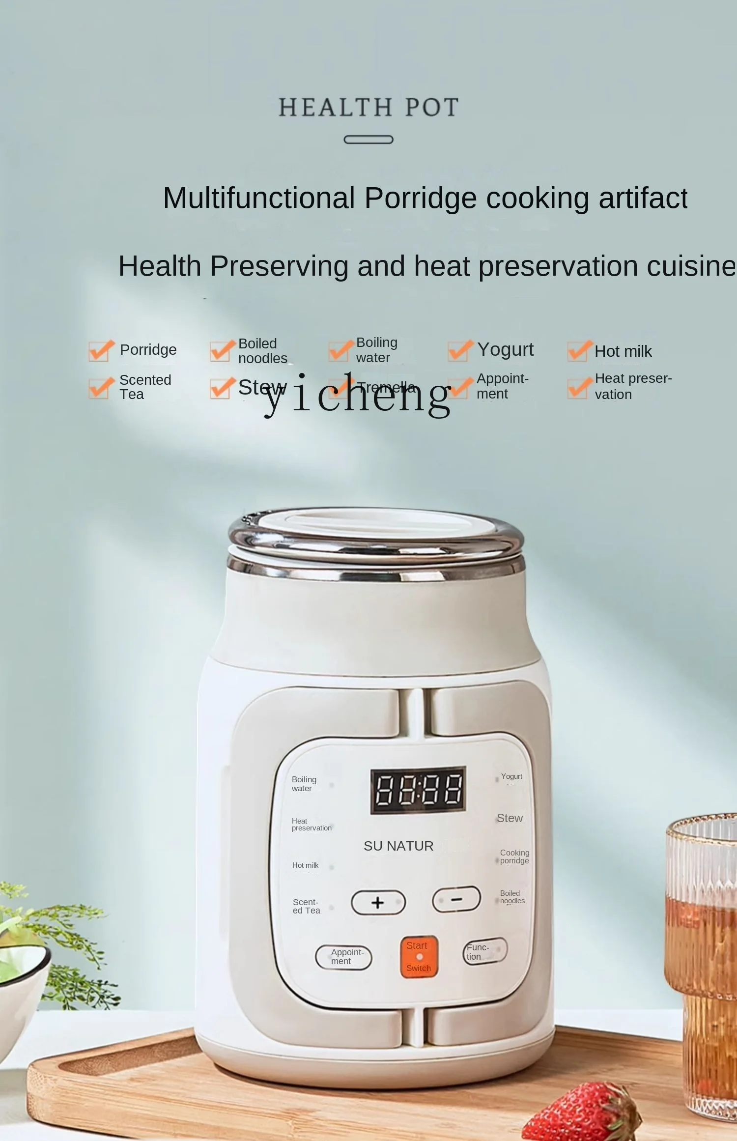 ZF Portable Fantastic Congee Cooker Porridge Mini Small Automatic Electric Stew Cooker Health Bottle 4