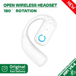 Universal Wireless Bluetooth Ear - Hook Headset with Mic - Sport & Business Use, 180° Adjustable Rotation, Left/Right Ear Compatible ((New) White 1PCS)