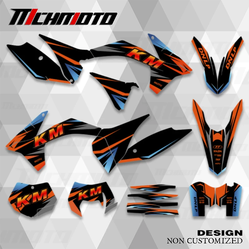 

MCHMFG для KTM SX 125 250 300 350 450 2011 EXC 2012 2012 2013 Full графические наклейки, Набор наклеек с индивидуальным номером и именем