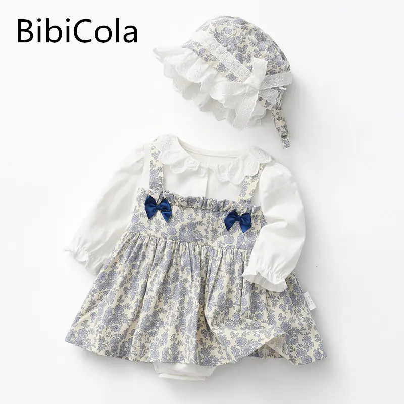

Baby Girl Spring Autumn Clothes Toddler Bow Dresses Long Sleeve Lace Princess 1-4 Years Dress for Baby Girls+hat Birthday dress