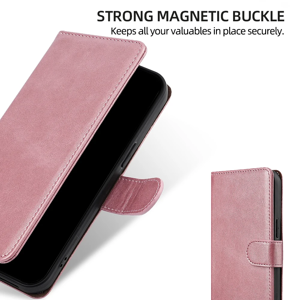 Sleek Business RFID Wallet Phone Case with Magnetic Buckle and Card Slots Holster