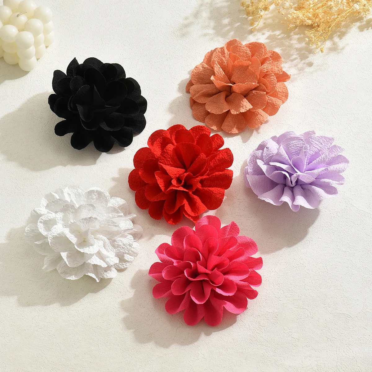 12CM Bohemia Elegant Fabric Flower Brooch for Women Bridal Exquisite Handmade Layered Floral Lapel Pins Party Wedding Jewelry