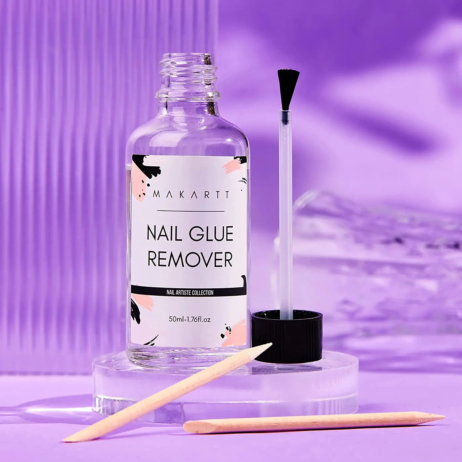 Nail Glue Remover 50ML, Brush on Glue Off for Nail Tips Acetone-free