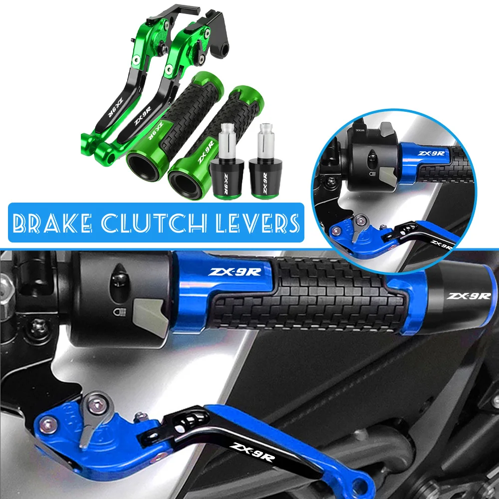 

New Motorbike Aluminium Accessories Brake Clutch Levers Handlebar Hand Grips Ends For KAWASAKI ZX9R ZX-9R ZX 9R ZX9R 1998 1999