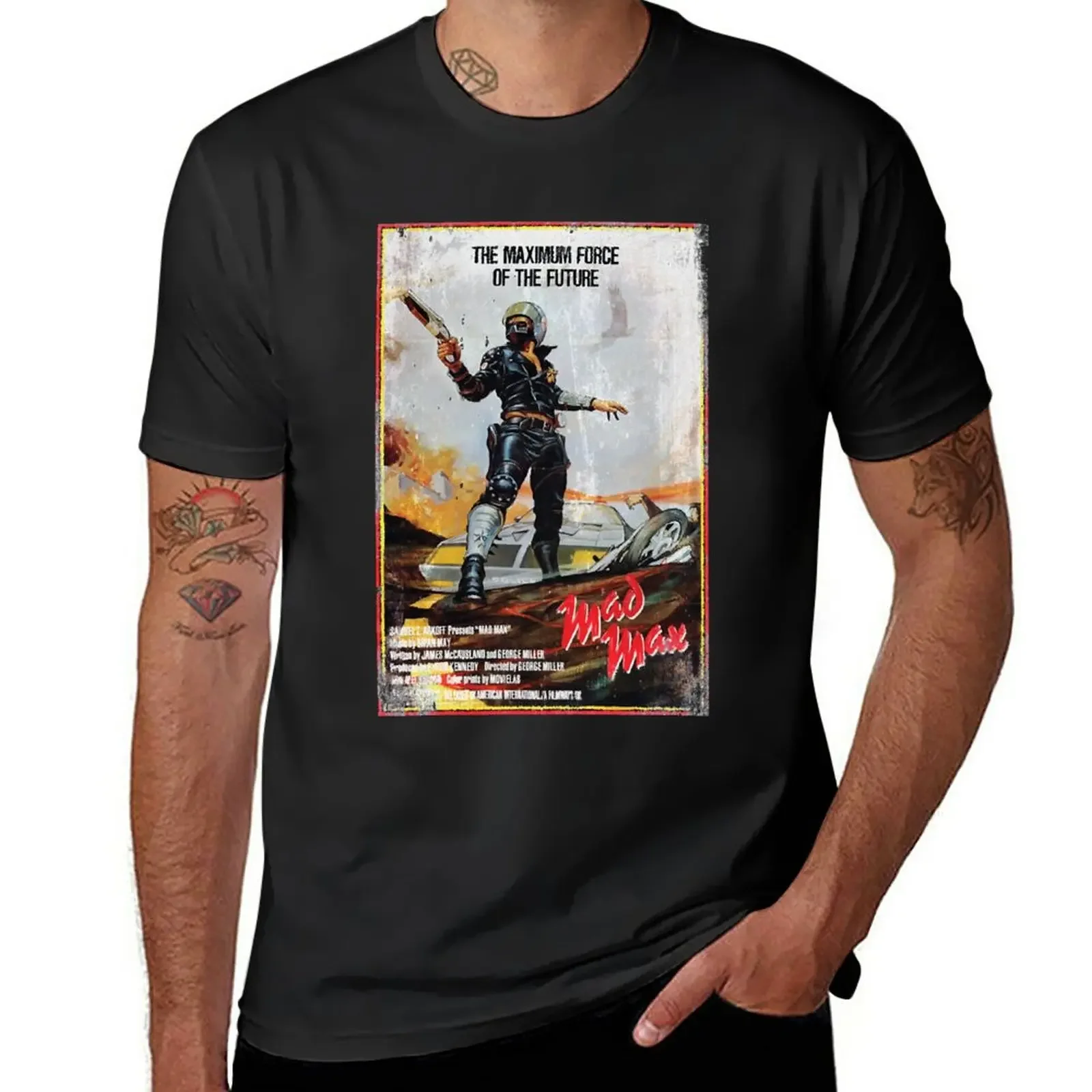 Il Più Importante Mad Max Distressed Movie Poster Halloween Holiday T-Shirt Blanks Tees Plus Size Top Magliette Bianche Da Uomo