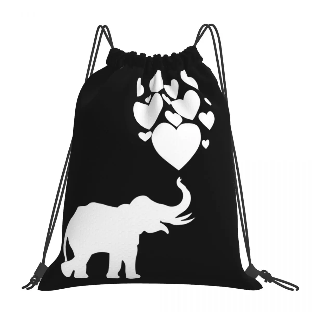 

Elephant Heart - White Elephant Backpacks Drawstring Bags Drawstring Bundle Pocket Sports Bag BookBag For Travel Students