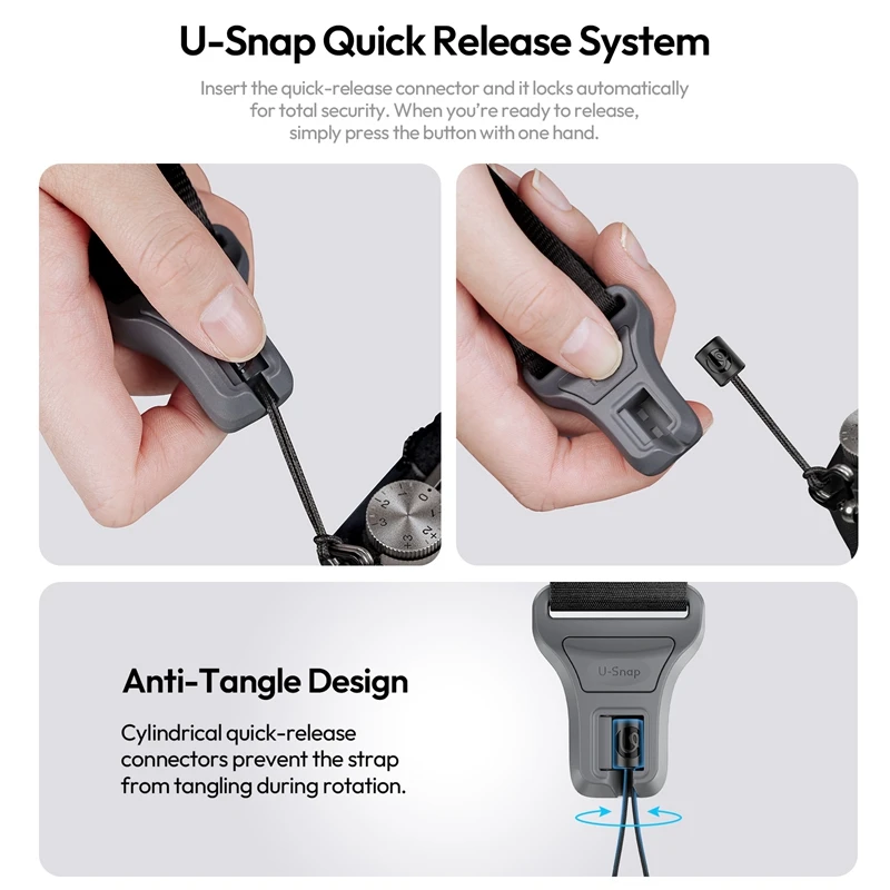 Ulanzi CSS1 U-Snap Camera Shoulder Strap Quick Release System Scratch-Safe Buckle for Outdoor Travel Camera Shots Photography