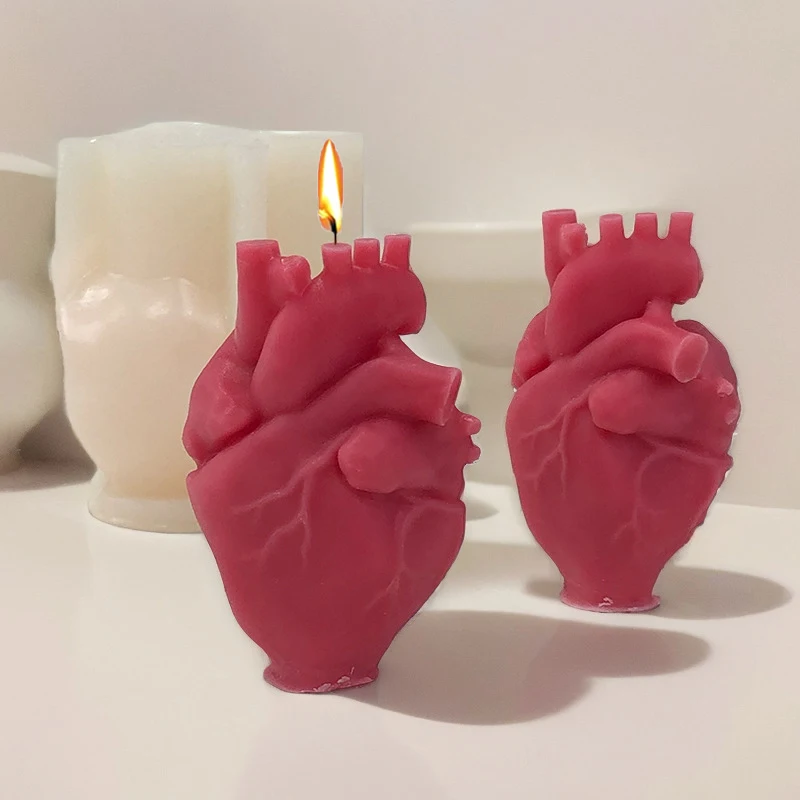 TOPYS - Juego De 2 Moldes De Velas De Oso De Rosa 3D, Moldes De Silicona Para El Día De San