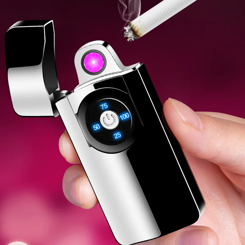 

Wind and Fire Wheels Rotary Luminous Digital Power Display, Double Arc Belt, Projection Charging Lighter, High-end Gift, New