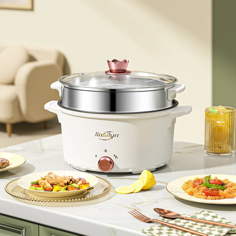 220V Multifunctional Electric Cooker Heating Pan Electric Cooking Pot Machine Hotpot steak Noodles Eggs Soup Steamer rice cooker