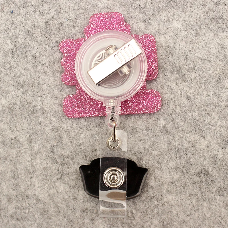 Badge Holder Cartoon Uterus And Brain Doctor Nurse Style Rotate Clip Retractable Badge Reel Exhibition Name Card Parts