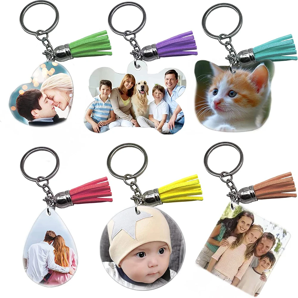 240Pcs Acrylic Keychain Blanks with Keychain Ring Colorful Tassels Key  Chain Making Kit for DIY Keychain Projects Ornament Art