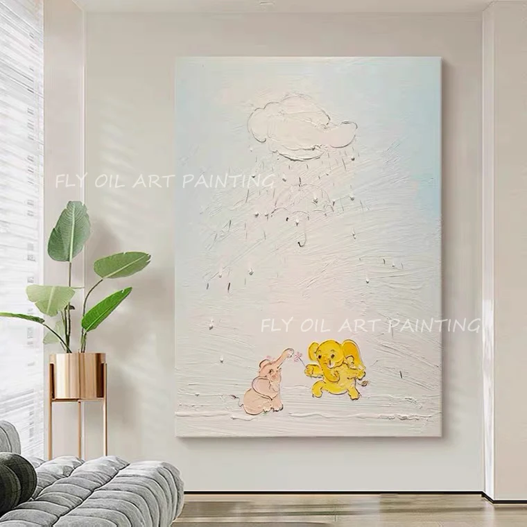 

Large Size 100% Handpainted simple pure grey scenery canvas thick modern texture oil painting for office living room gift