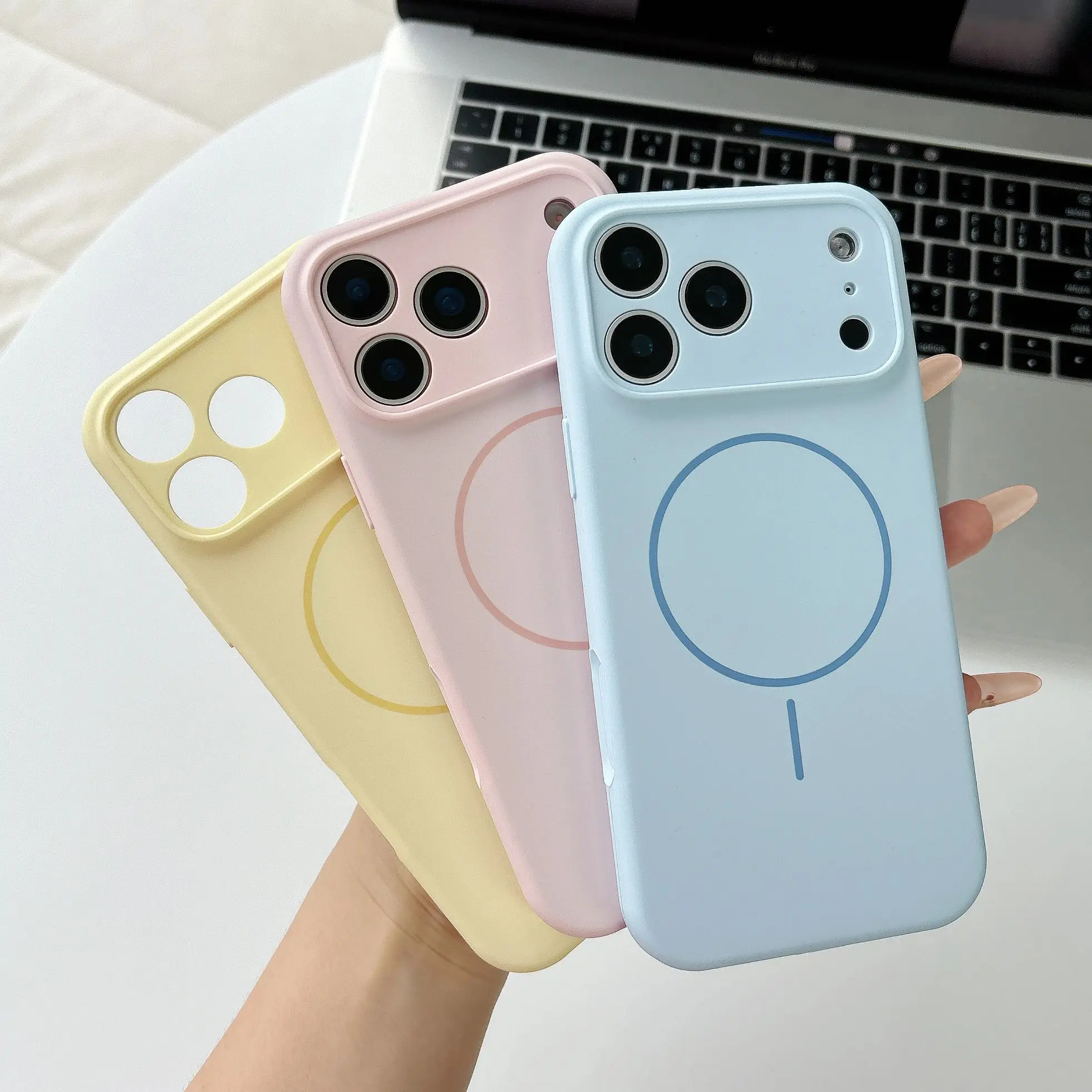 Fashion Bright Lucky Red Liquid Silicone Magnetic Case with Candy Matte Finish