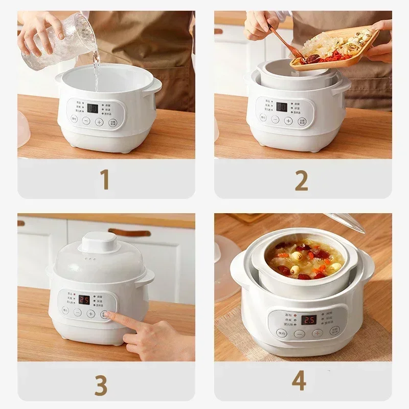 Electric Porridge Pot For Newborn Baby Automatic Electric Cooking Electricity Ceramic Material Stewing Pot Baby Products