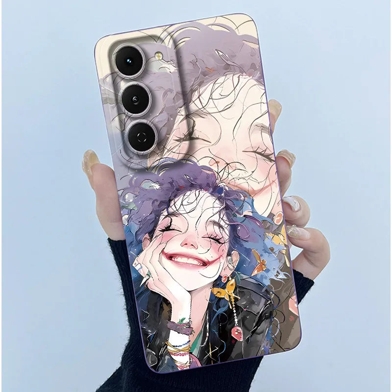 Fashion Simplicity Panda Flower Liquid Silicone Shockproof Soft Phone Case with Lens Protection