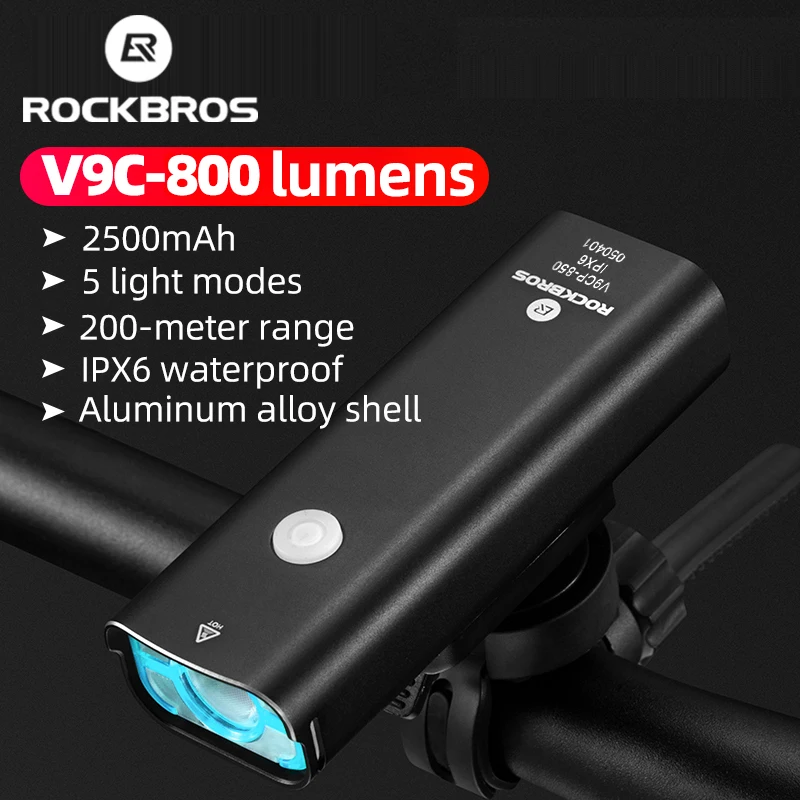 

ROCKBROS Велосипедный фонарь 2500 мАч Водонепроницаемый велосипедный фонарик MTB Road Type-c Зарядка велосипедной фары Велосипедный фонарь Аксессуары