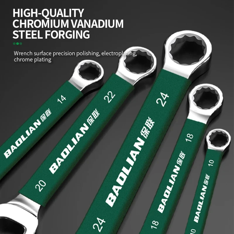 Baulian chave durável 6-19mm flores de ameixa chave de combinação aberta em dois sentidos chave dupla rápida ferramentas de reparo automático