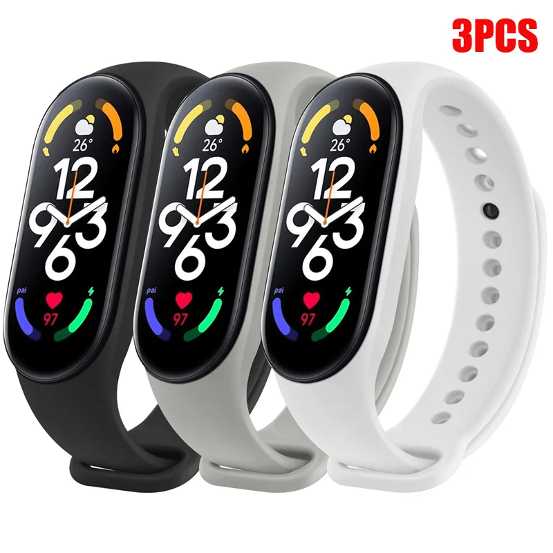 Silicone Sport Replacement Wristband - Smartwatch Accessories (3 Pack)
