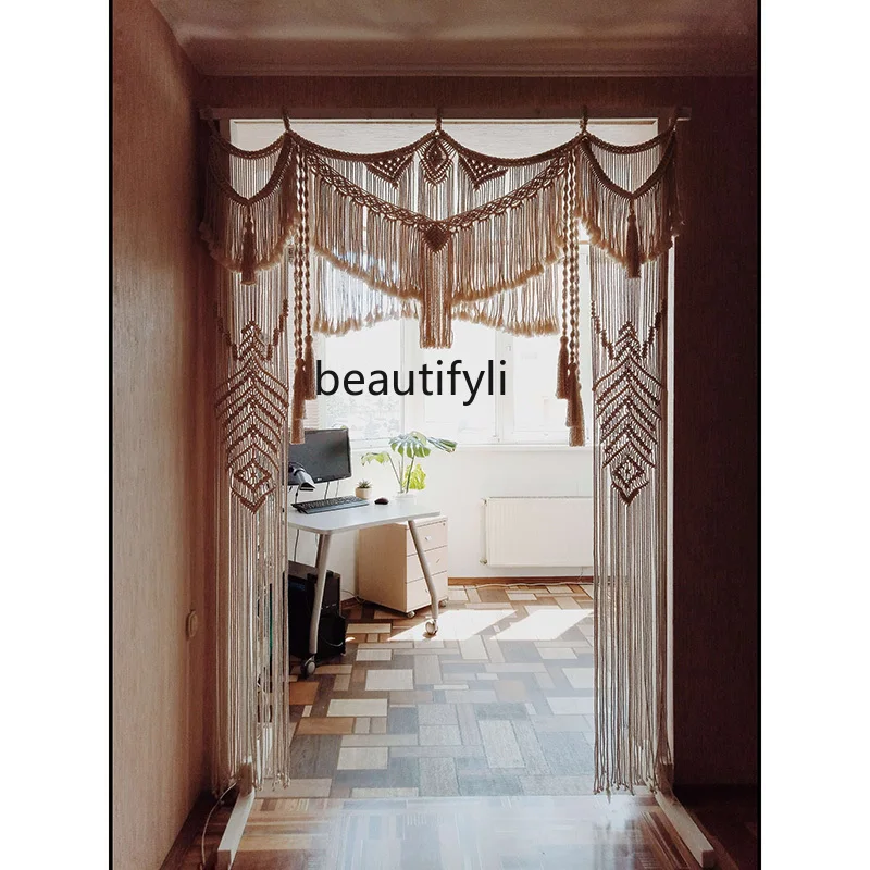 

CXH Wedding Photography Background Tapestry Bed & Breakfast Decoration Milky White Line Door Curtain