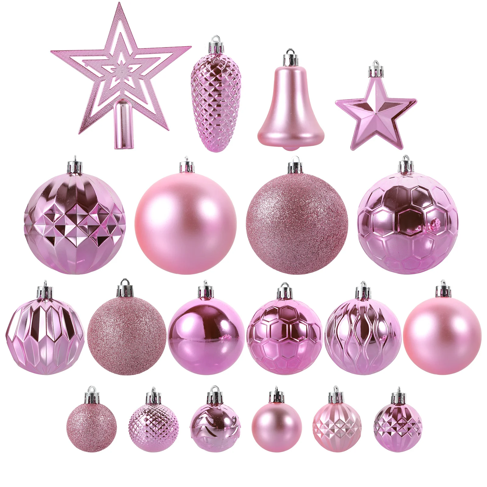 

45 Pcs Christmas Decorations Xmas Tree Top Hat Balls Ornaments Plastic Supplies