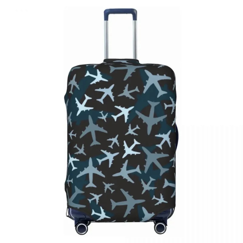 

Custom Airplane Camouflage Luggage Cover Protector Fashion Aviation Plane Aviator Pilot Travel Suitcase Covers for 18-32 Inch