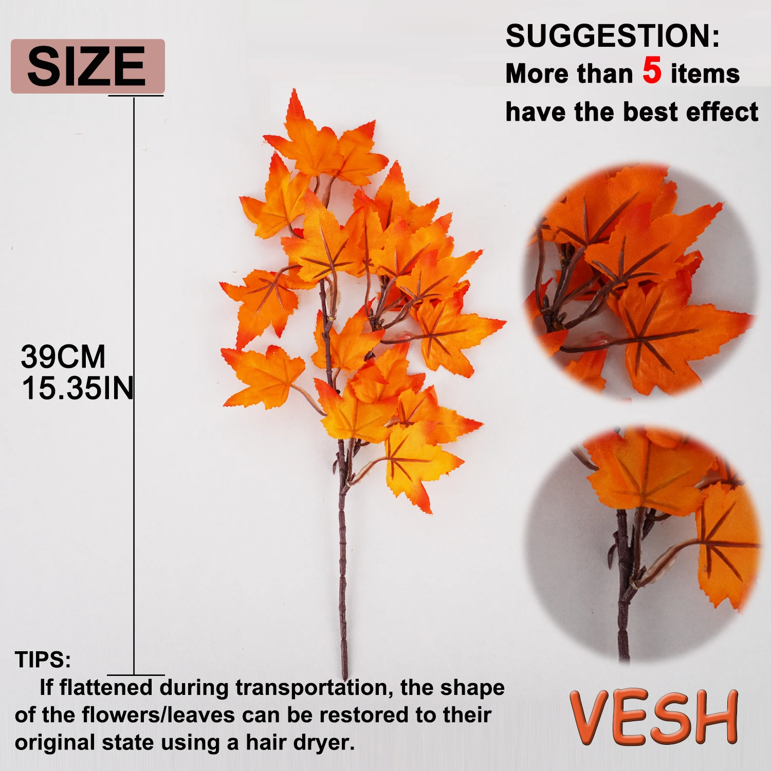 Artificial Autumn Maple Leaf Stem 2