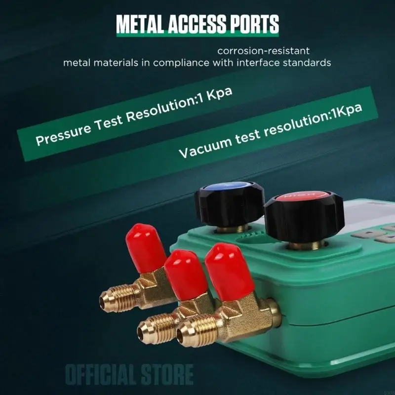 400B Car Air Conditioning Gauge Tool with Real Time Pressure & Temperature Monitoring
