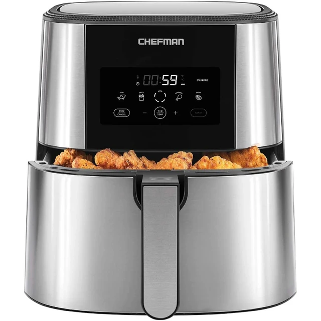 Chefman TurboTouch Air Fryer, One-Touch Digital Control, Shake