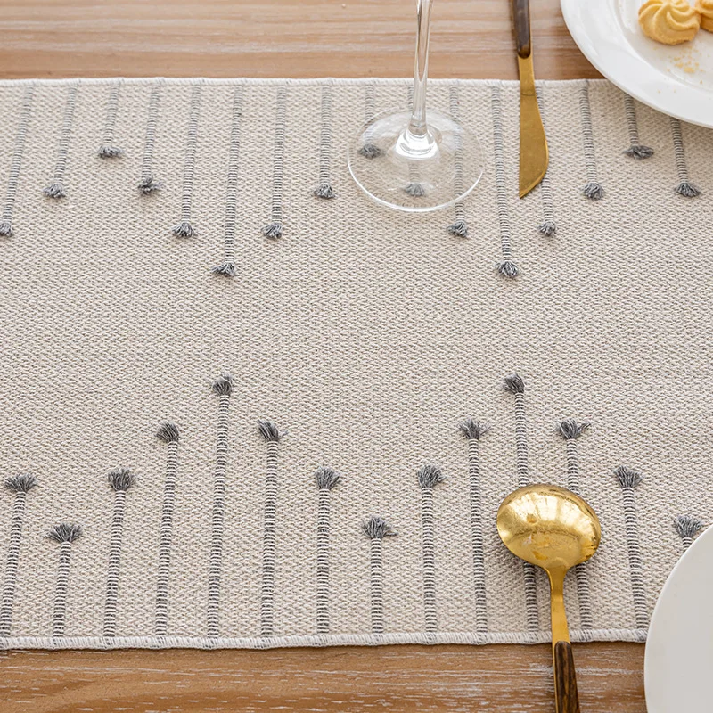Natural Linen Table Runner with Tassels Dining Decor Wedding Birthday Christmas Decoration for Home tablecloth 3