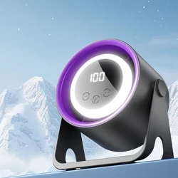 Portable USB Multi - Purpose Desktop Hanging Fan with LCD Power Display (Black USB charging)