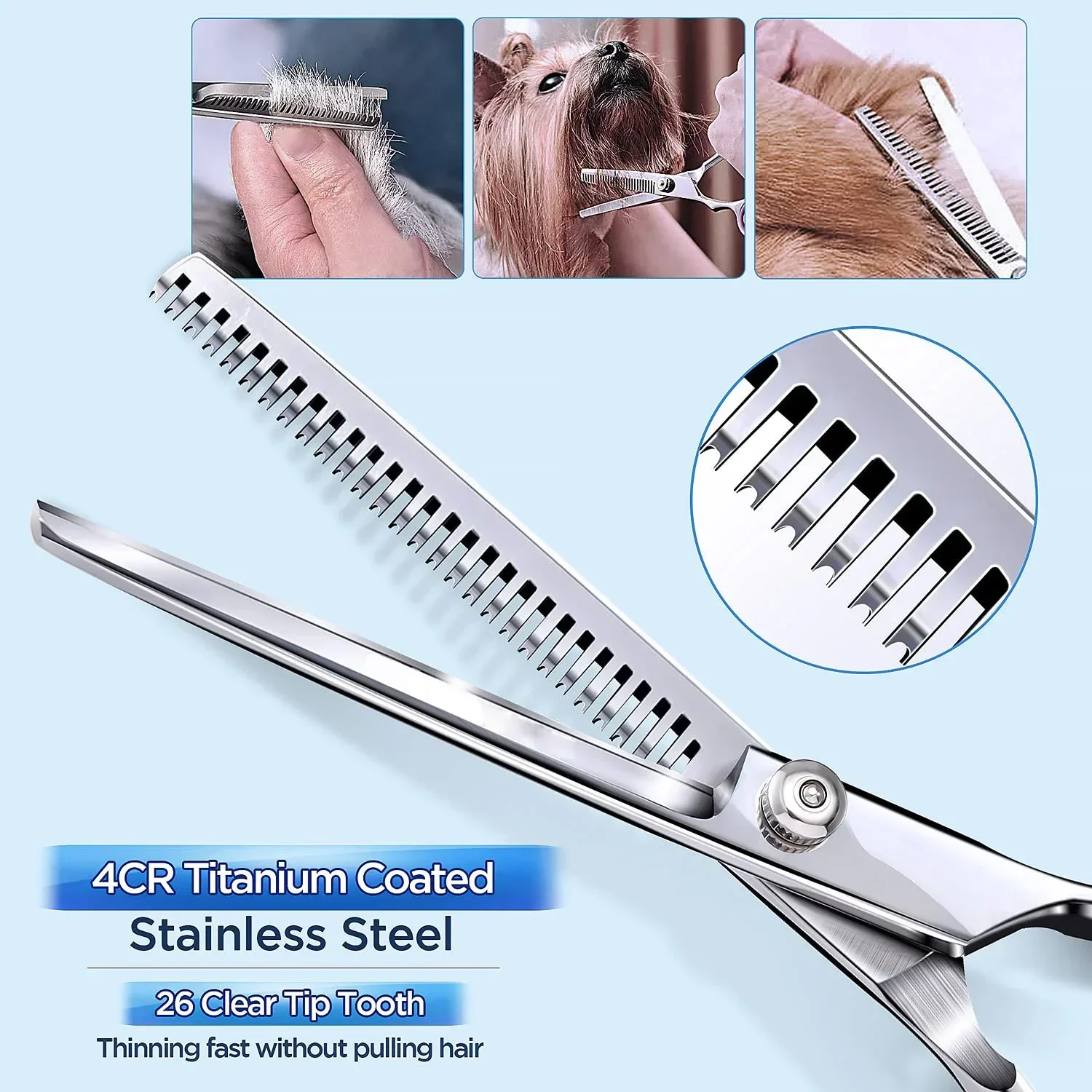 

Grooming Kit Shaving Hairdressing Pet Dog Steel Straight Nail Hair Barber Scissors Stainless