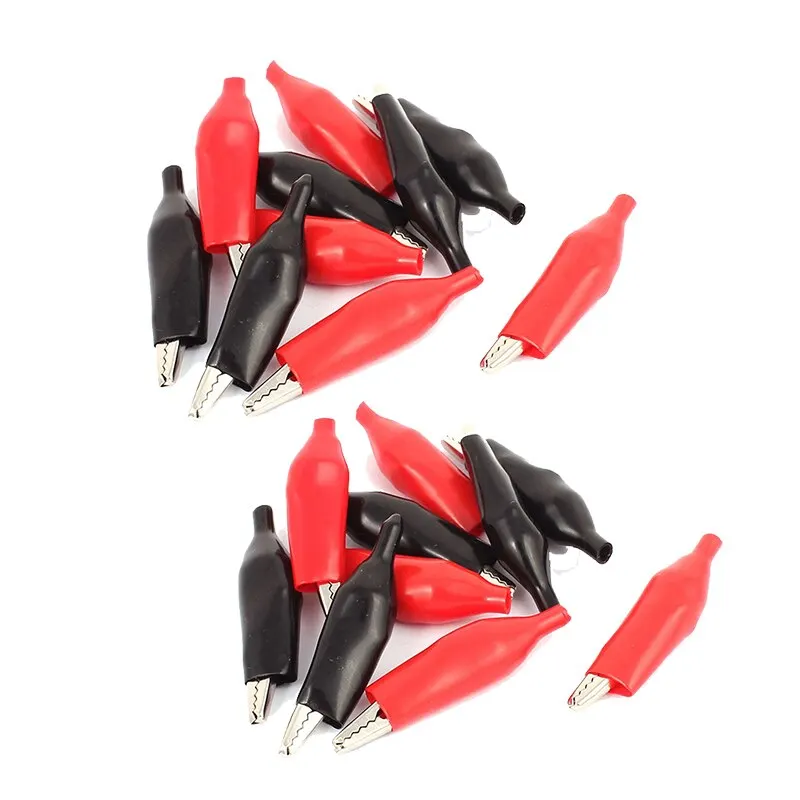 28mm Alligator Clips With Wire Small Battery Power Test Small Pure Copper 20pcs alligator clips,test clip,test hooks clips